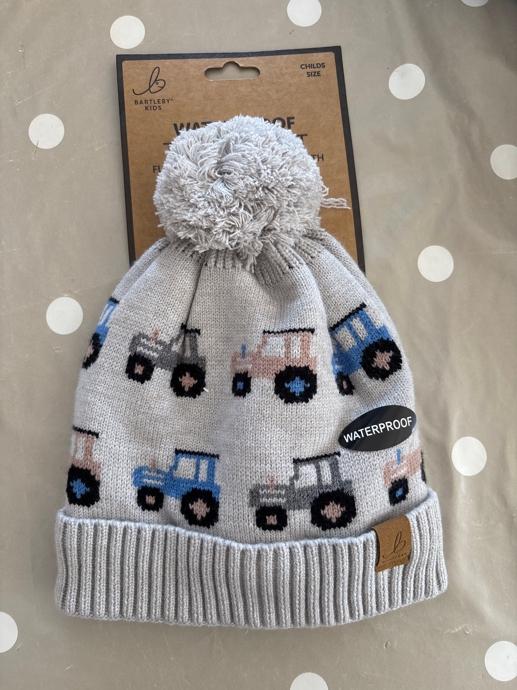 Childs Tractor Bobble Hat