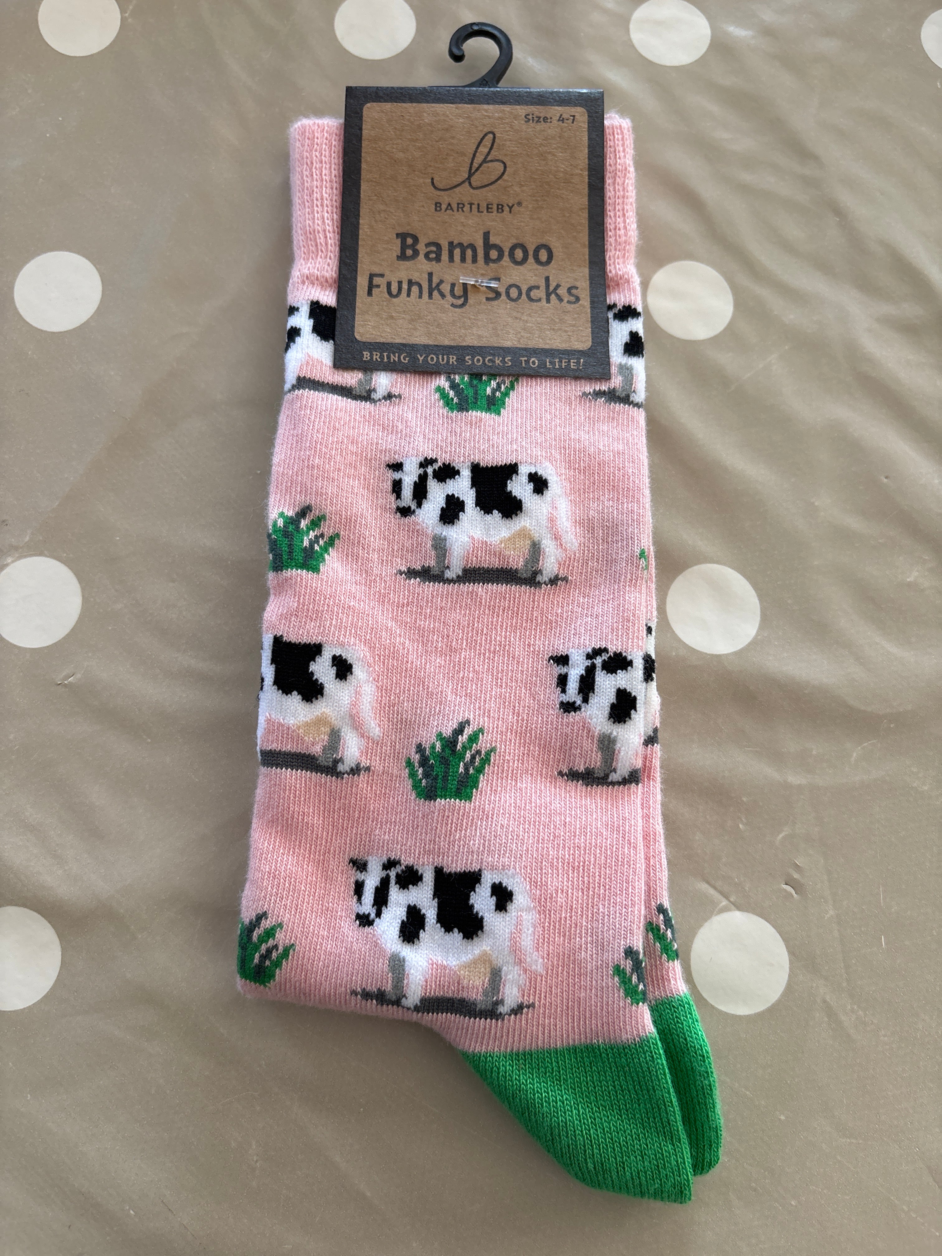 Pink Cow Sock