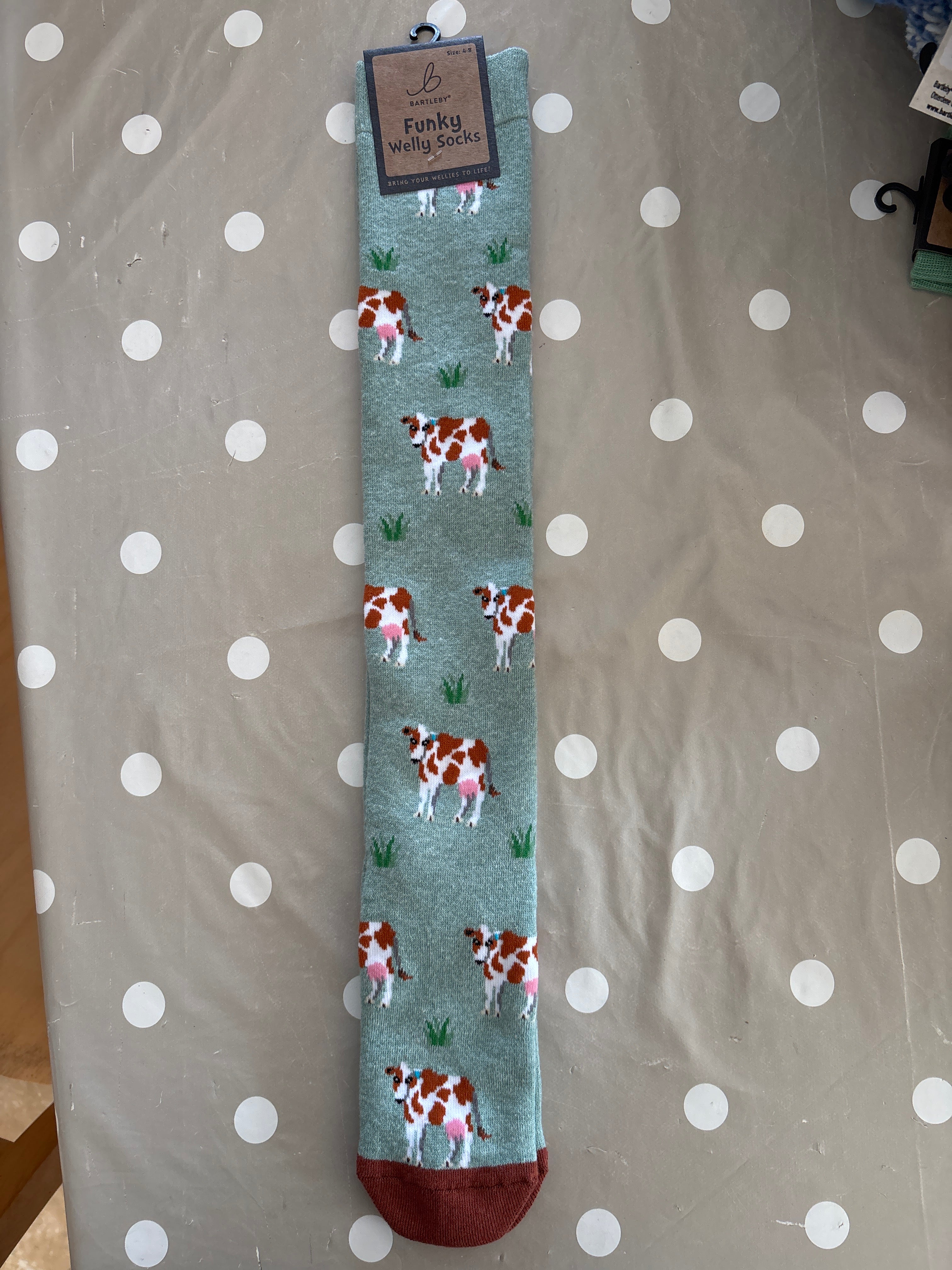 Brown Cow Welly Sock