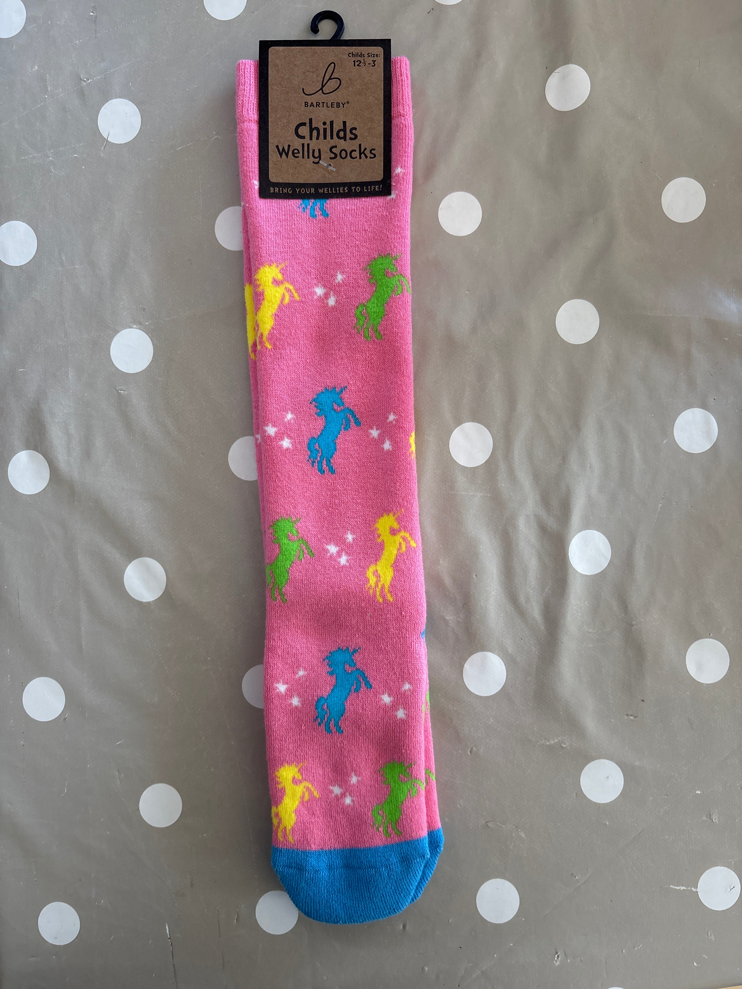 Childs Unicorn Welly Socks